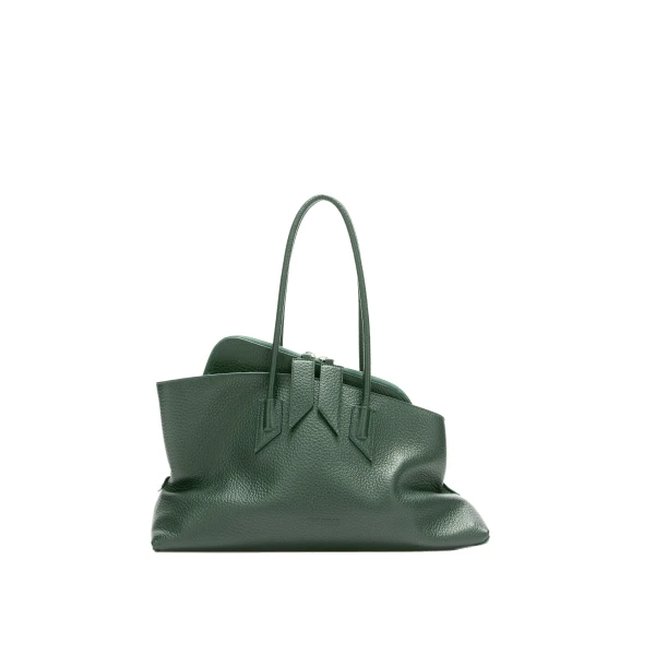 The Attico La Passeggiata Medium Top Handle Bag in Dark Forest | Totes & Top-Handle Bags | Coveti