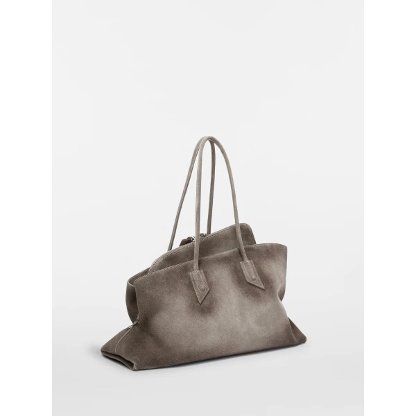 The Attico La Passeggiata Medium Top Handle Bag in Dark Grey | Totes & Top-Handle Bags | Coveti