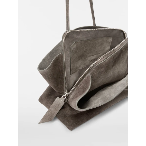 The Attico La Passeggiata Medium Top Handle Bag in Dark Grey | Totes & Top-Handle Bags | Coveti