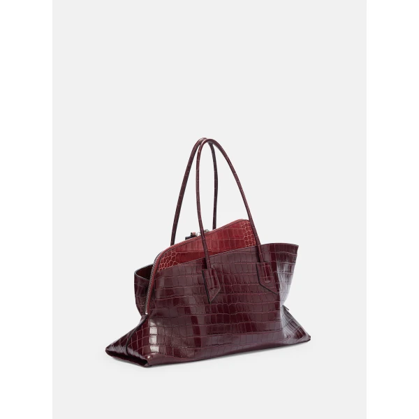 The Attico La Passeggiata Medium Top Handle Bag in Faded Bordeaux | Totes & Top-Handle Bags | Coveti
