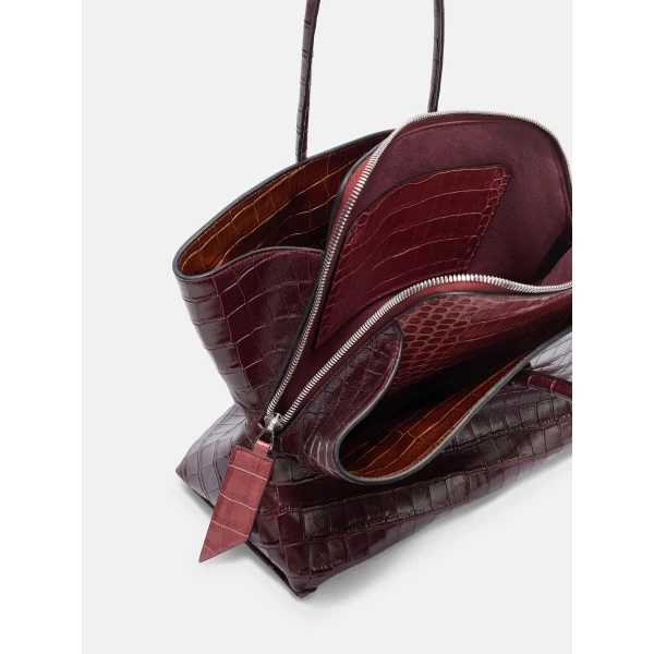 The Attico La Passeggiata Medium Top Handle Bag in Faded Bordeaux | Totes & Top-Handle Bags | Coveti