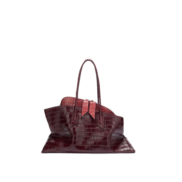 The Attico La Passeggiata Medium Top Handle Bag in Faded Bordeaux | Totes & Top-Handle Bags | Coveti