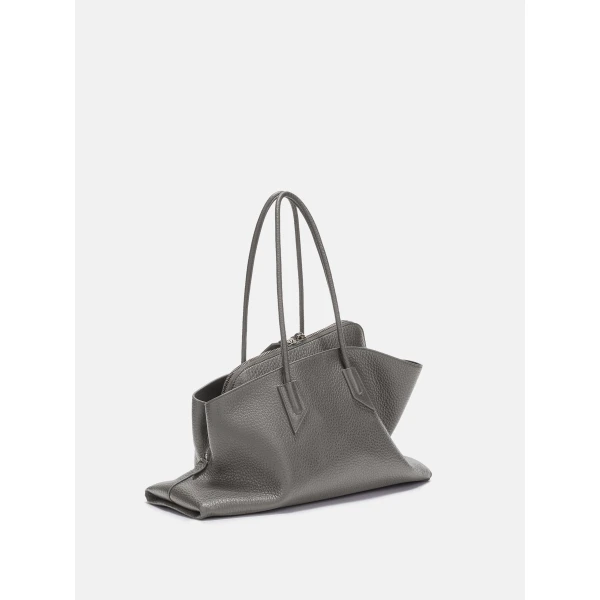 The Attico La Passeggiata Medium Top Handle Bag in Grey | Totes & Top-Handle Bags | Coveti