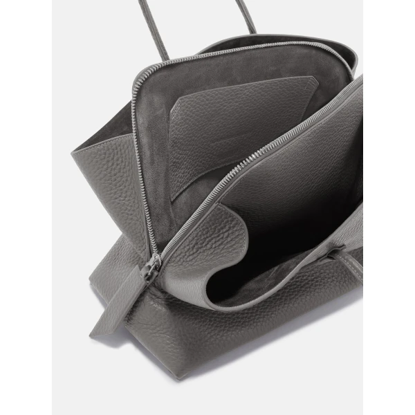 The Attico La Passeggiata Medium Top Handle Bag in Grey | Totes & Top-Handle Bags | Coveti