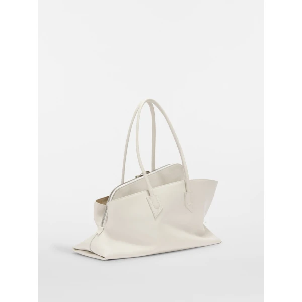 The Attico La Passeggiata Medium Top Handle Bag in Ice | Totes & Top-Handle Bags | Coveti