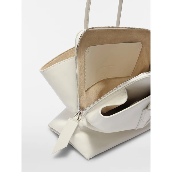 The Attico La Passeggiata Medium Top Handle Bag in Ice | Totes & Top-Handle Bags | Coveti