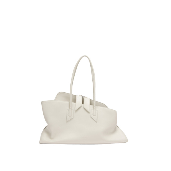The Attico La Passeggiata Medium Top Handle Bag in Ice | Totes & Top-Handle Bags | Coveti
