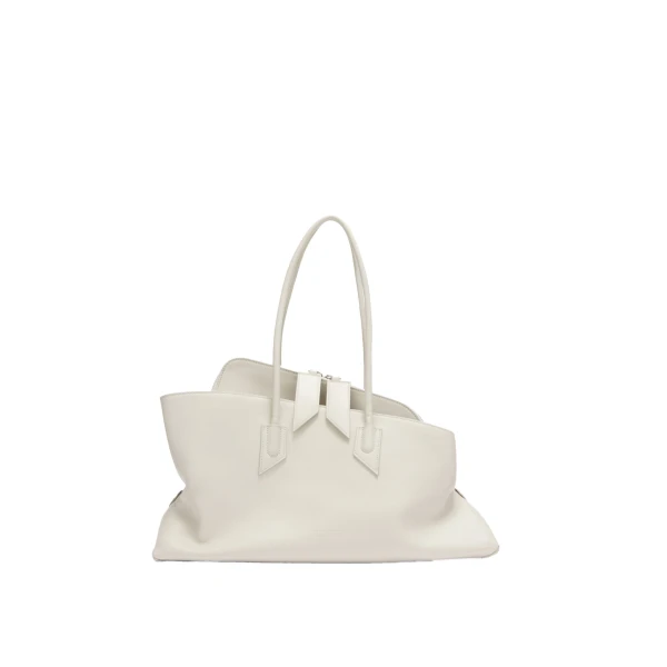 The Attico La Passeggiata Medium Top Handle Bag in Ice | Totes & Top-Handle Bags | Coveti