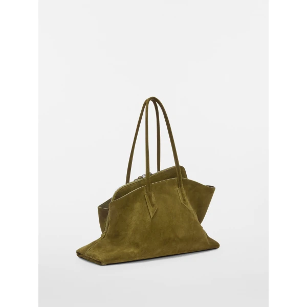 The Attico La Passeggiata Medium Top Handle Bag in Khaki | Totes & Top-Handle Bags | Coveti