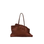 The Attico La Passeggiata Medium Top Handle Bag in Light Chocolate | Totes & Top-Handle Bags | Coveti
