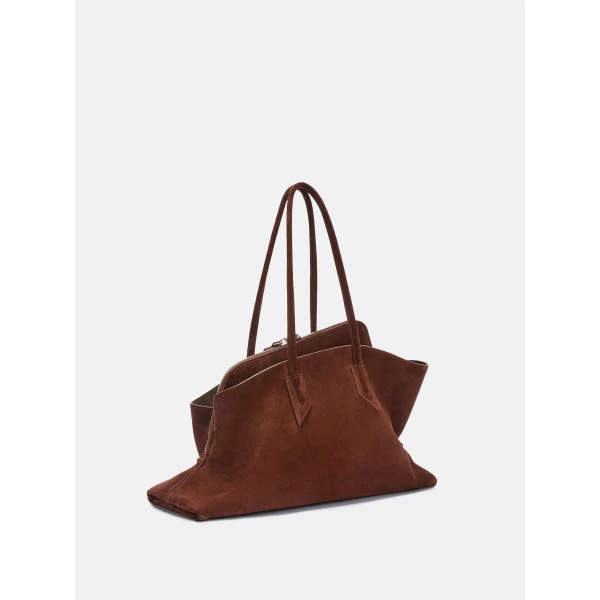 The Attico La Passeggiata Medium Top Handle Bag in Light Chocolate | Totes & Top-Handle Bags | Coveti
