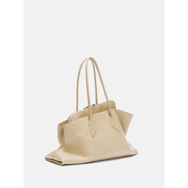 The Attico La Passeggiata Medium Top Handle Bag in Sand | Totes & Top-Handle Bags | Coveti
