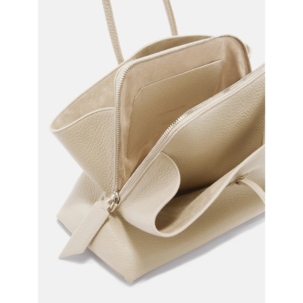The Attico La Passeggiata Medium Top Handle Bag in Sand | Totes & Top-Handle Bags | Coveti