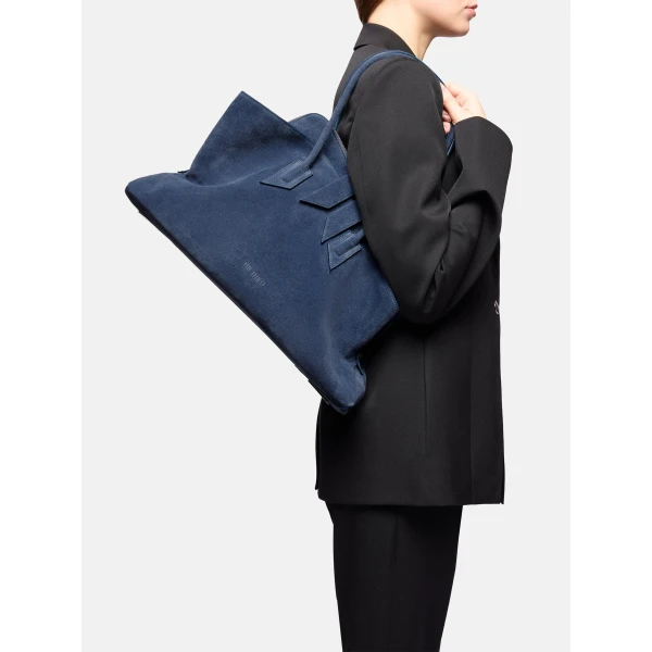 The Attico La Passeggiata Medium Top Handle Bag in Sapphire Blue | Totes & Top-Handle Bags | Coveti
