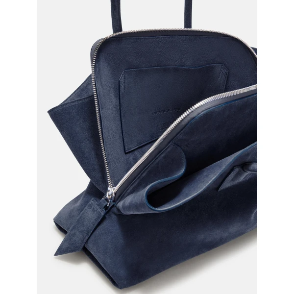 The Attico La Passeggiata Medium Top Handle Bag in Sapphire Blue | Totes & Top-Handle Bags | Coveti