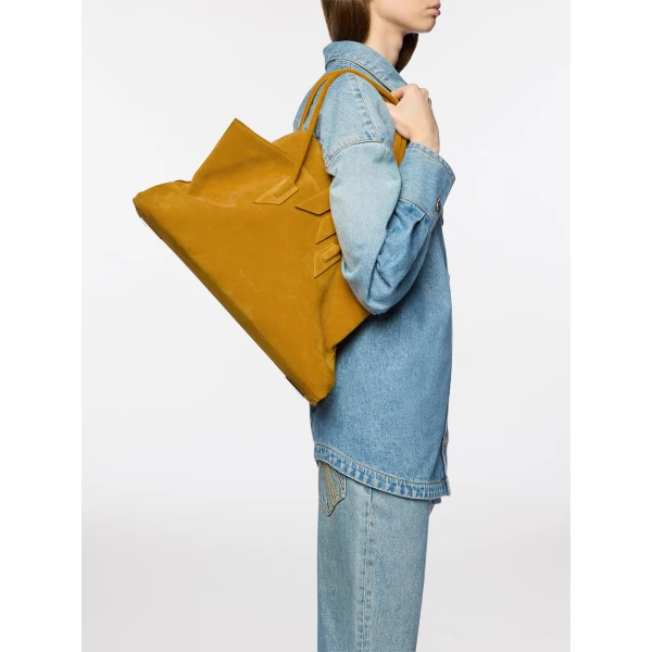 The Attico La Passeggiata Medium Top Handle Bag in Sunflower | Totes & Top-Handle Bags | Coveti