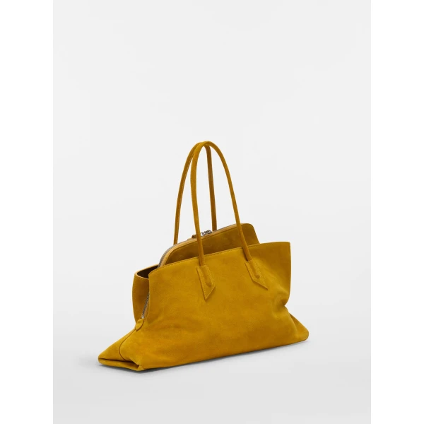 The Attico La Passeggiata Medium Top Handle Bag in Sunflower | Totes & Top-Handle Bags | Coveti