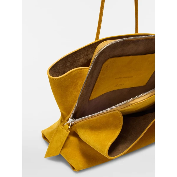 The Attico La Passeggiata Medium Top Handle Bag in Sunflower | Totes & Top-Handle Bags | Coveti