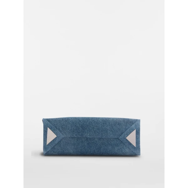 The Attico La Passeggiata Medium Top Handle Bag in Washed Denim | Totes & Top-Handle Bags | Coveti