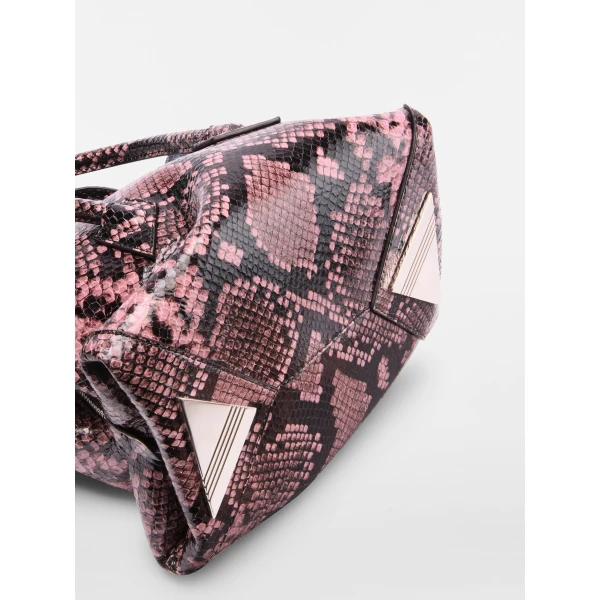 The Attico La Passeggiata Mini Bag in Black and Mauve Python Print | Totes & Top-Handle Bags | Coveti