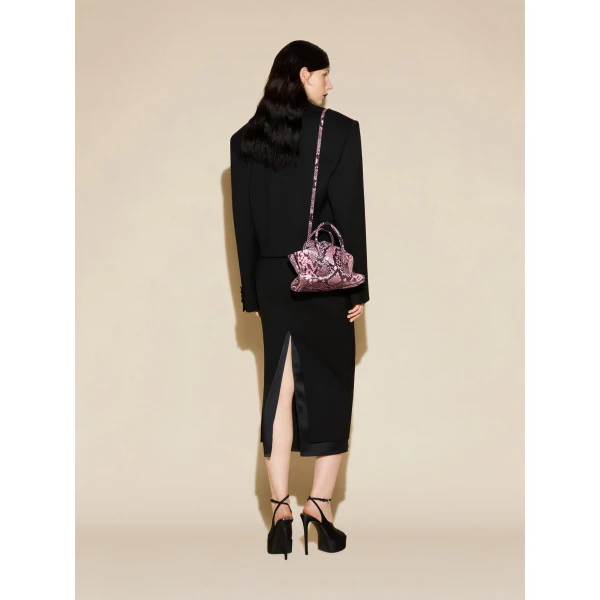 The Attico La Passeggiata Mini Bag in Black and Mauve Python Print | Totes & Top-Handle Bags | Coveti