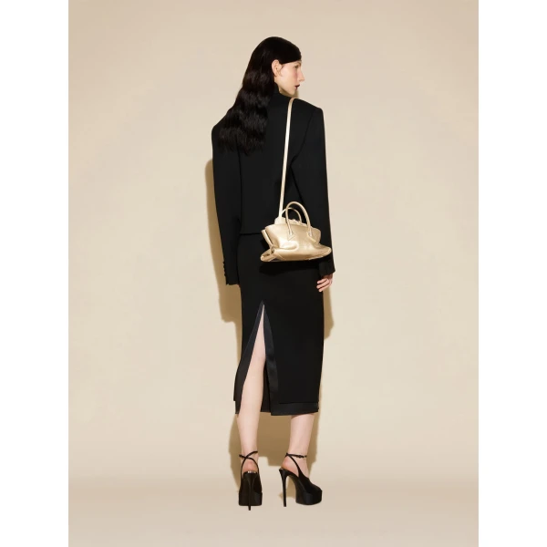 The Attico La Passeggiata Mini Bag in Platinum Watersnake Print | Totes & Top-Handle Bags | Coveti