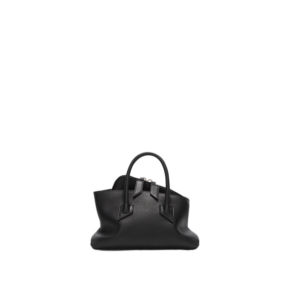 The Attico La Passeggiata Mini Top Handle Bag in Black Smooth Leather | Totes & Top-Handle Bags | Coveti