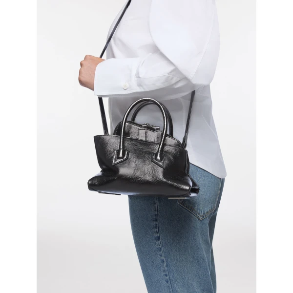 The Attico La Passeggiata Mini Top Handle Bag in Dark Grey | Totes & Top-Handle Bags | Coveti