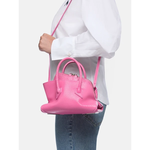 The Attico La Passeggiata Mini Top Handle Bag in Fuchsia | Totes & Top-Handle Bags | Coveti