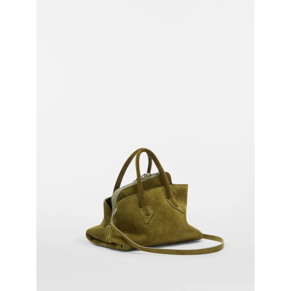 The Attico La Passeggiata Mini Top Handle Bag in Khaki | Totes & Top-Handle Bags | Coveti