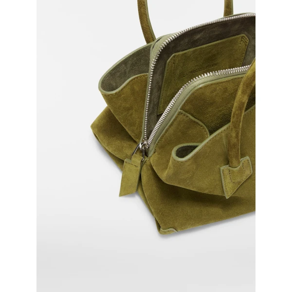 The Attico La Passeggiata Mini Top Handle Bag in Khaki | Totes & Top-Handle Bags | Coveti
