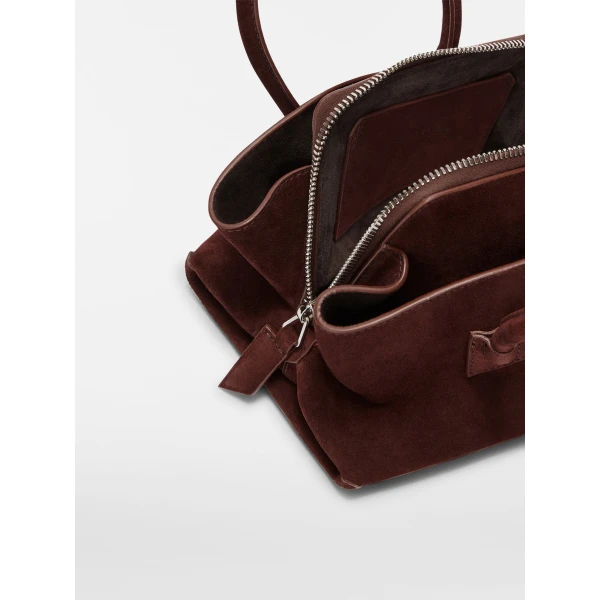 The Attico La Passeggiata Mini Top Handle Bag in Light Chocolate | Totes & Top-Handle Bags | Coveti