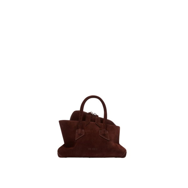 The Attico La Passeggiata Mini Top Handle Bag in Light Chocolate | Totes & Top-Handle Bags | Coveti