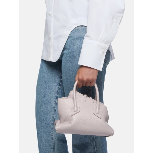 The Attico La Passeggiata Mini Top Handle Bag in Light Mauve | Totes & Top-Handle Bags | Coveti