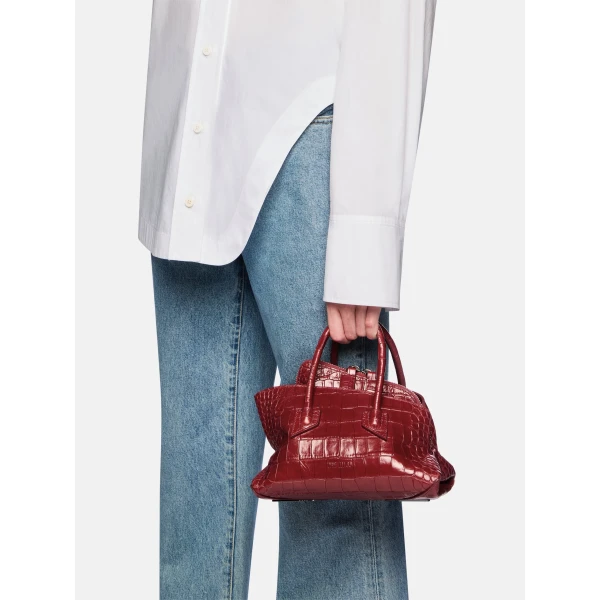 The Attico La Passeggiata Mini Top Handle Bag in Red | Totes & Top-Handle Bags | Coveti