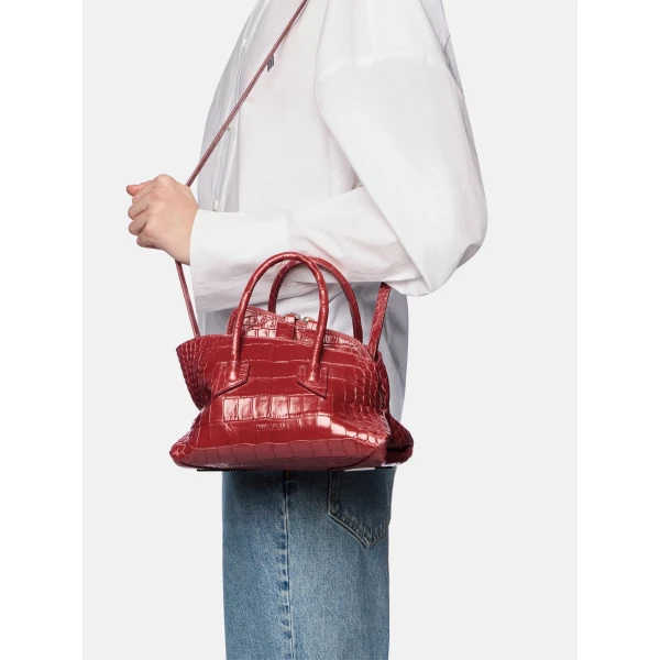 The Attico La Passeggiata Mini Top Handle Bag in Red | Totes & Top-Handle Bags | Coveti