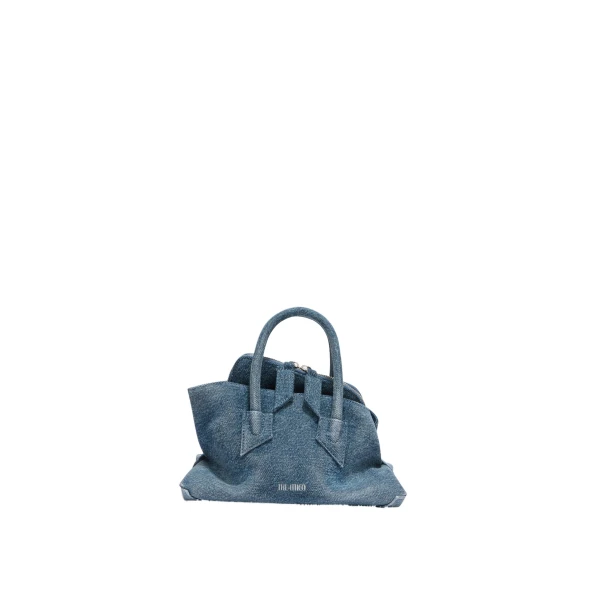 The Attico La Passeggiata Mini Top Handle Bag in Washed Denim | Totes & Top-Handle Bags | Coveti