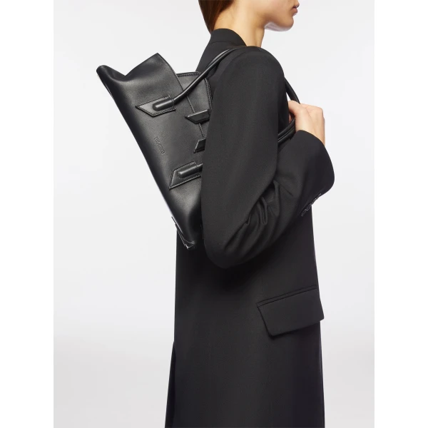 The Attico La Passeggiata Small Top Handle Bag in Black | Totes & Top-Handle Bags | Coveti