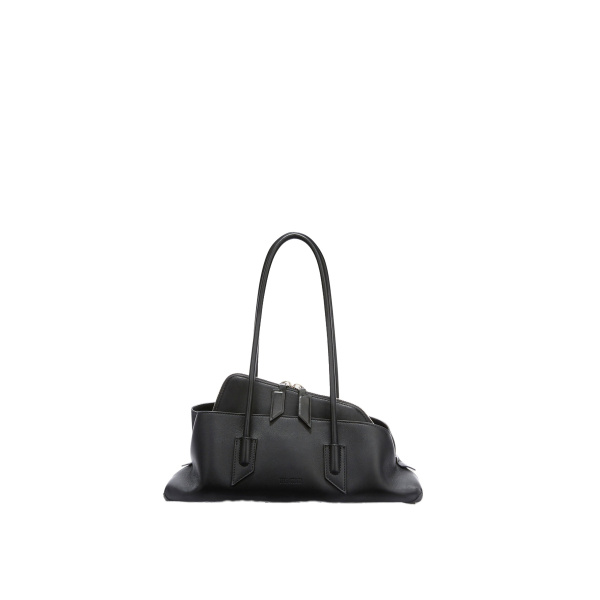 The Attico La Passeggiata Small Top Handle Bag in Black | Totes & Top-Handle Bags | Coveti