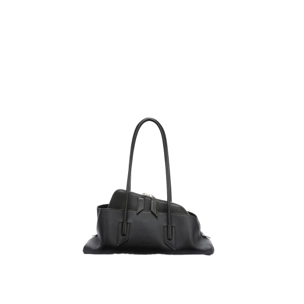 The Attico La Passeggiata Small Top Handle Bag in Black | Totes & Top-Handle Bags | Coveti