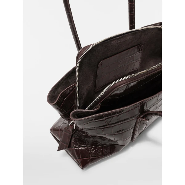 The Attico La Passeggiata Small Top Handle Bag in Coffee | Totes & Top-Handle Bags | Coveti
