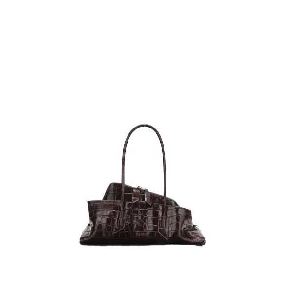 The Attico La Passeggiata Small Top Handle Bag in Coffee | Totes & Top-Handle Bags | Coveti
