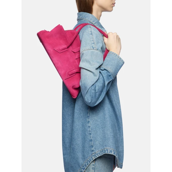 The Attico La Passeggiata Small Top Handle Bag in Cyclamen | Totes & Top-Handle Bags | Coveti
