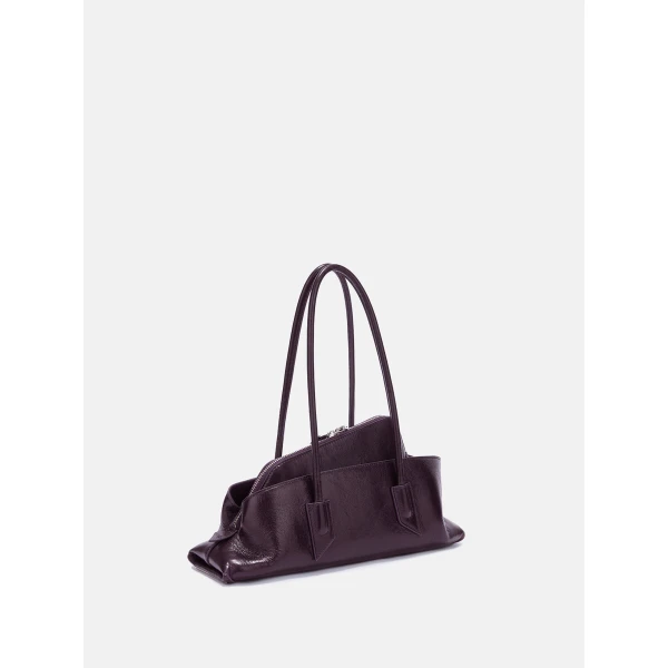 The Attico La Passeggiata Small Top Handle Bag in Dark Violet | Totes & Top-Handle Bags | Coveti
