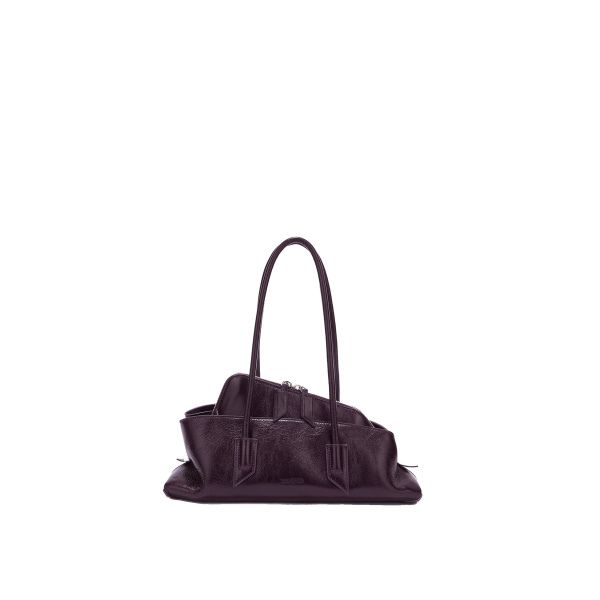 The Attico La Passeggiata Small Top Handle Bag in Dark Violet | Totes & Top-Handle Bags | Coveti