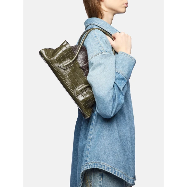 The Attico La Passeggiata Small Top Handle Bag in Degrade Green | Totes & Top-Handle Bags | Coveti
