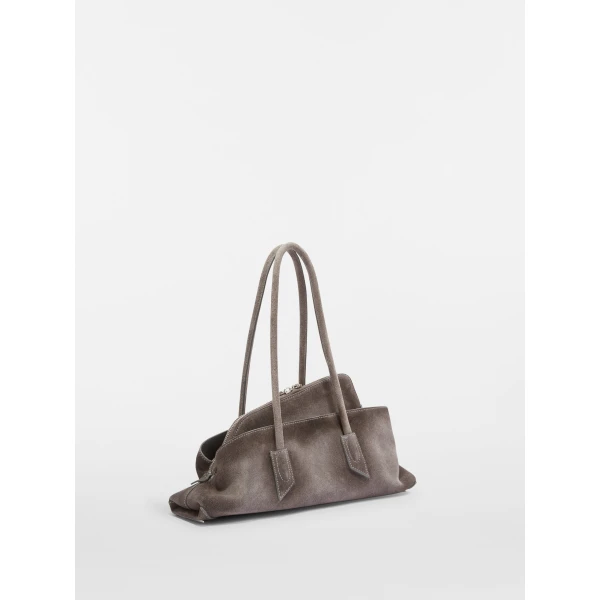 The Attico La Passeggiata Small Top Handle Bag in Grey | Totes & Top-Handle Bags | Coveti