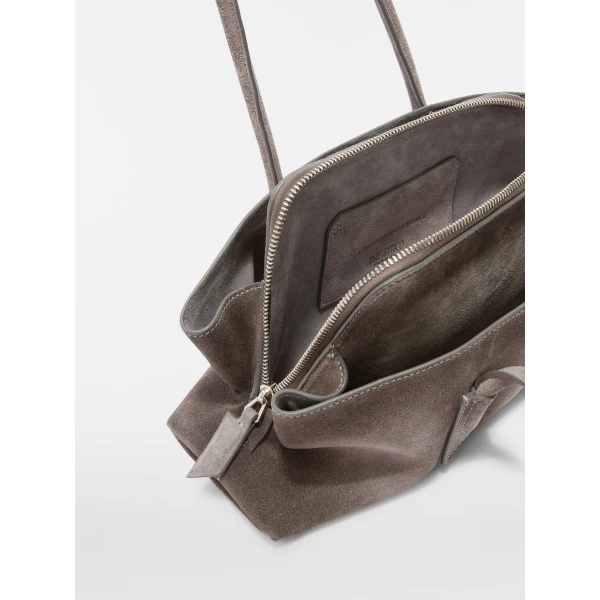 The Attico La Passeggiata Small Top Handle Bag in Grey | Totes & Top-Handle Bags | Coveti