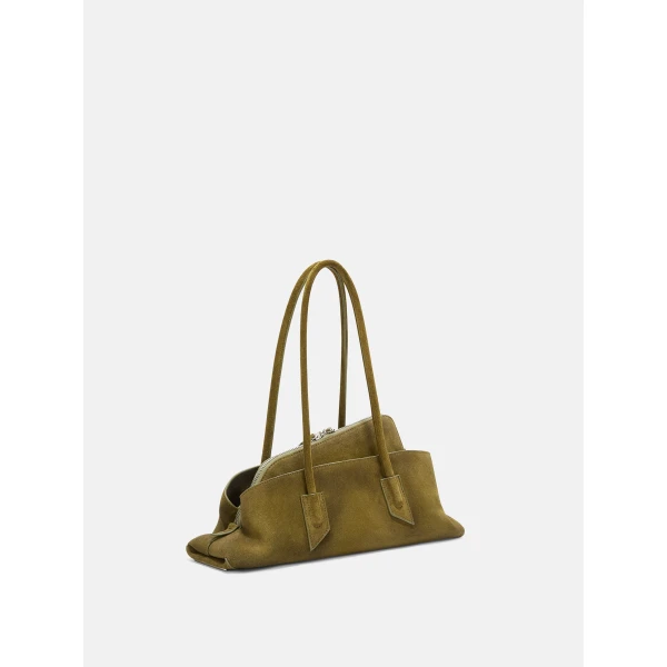 The Attico La Passeggiata Small Top Handle Bag in Khaki | Totes & Top-Handle Bags | Coveti