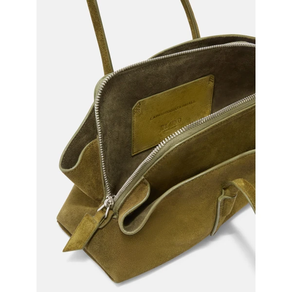 The Attico La Passeggiata Small Top Handle Bag in Khaki | Totes & Top-Handle Bags | Coveti